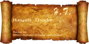 Hunyadi Tivadar névjegykártya